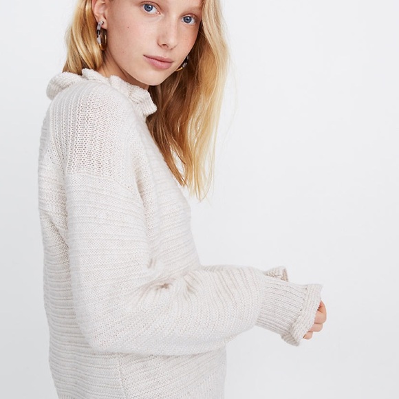 Madewell Ruffle-neck Pullover Sweater - Picture 2 of 8